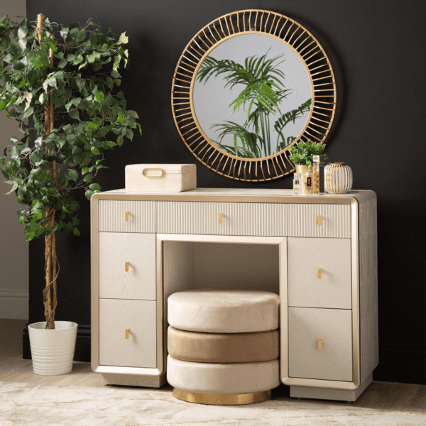 Emily Cream Elm 7 Drawer Dressing Table