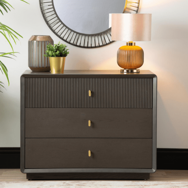 Emily Smoke Grey Elm 3 Drawer Chest