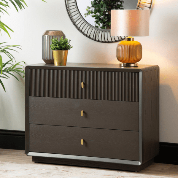 Emily Smoke Grey Elm 3 Drawer Chest