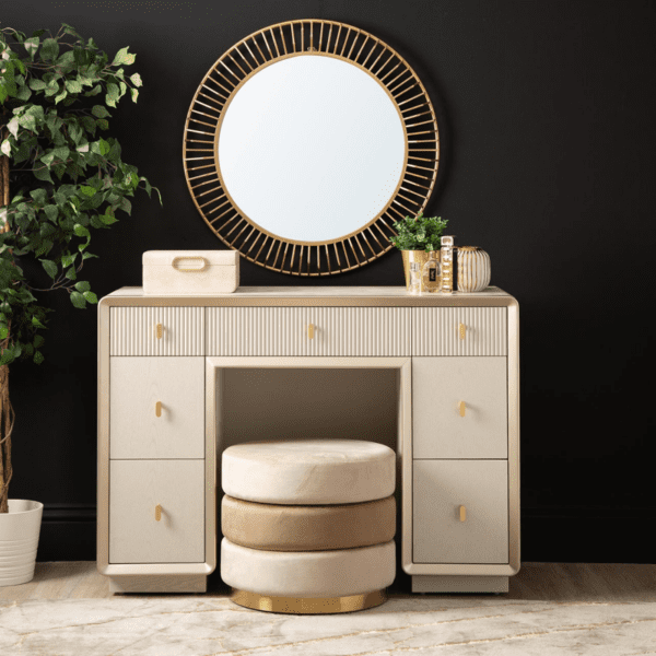 Emily Cream Elm 7 Drawer Dressing Table