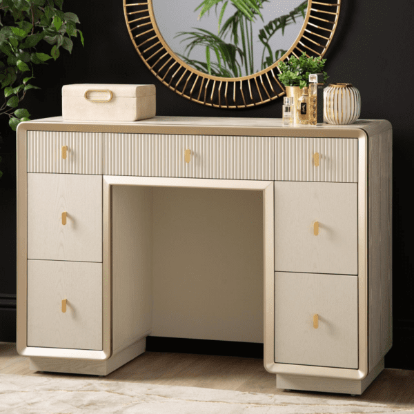 Emily Cream Elm 7 Drawer Dressing Table