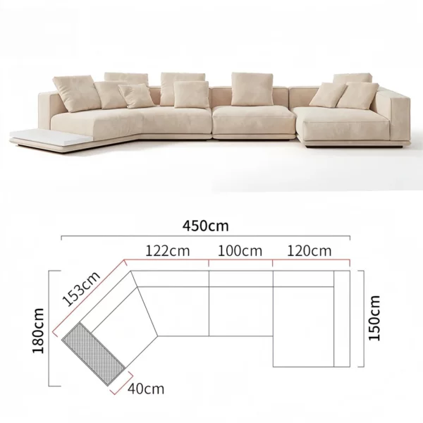 Luxury Linen Cotton Fabric Cloud Shaped Sofa set for Livingroom