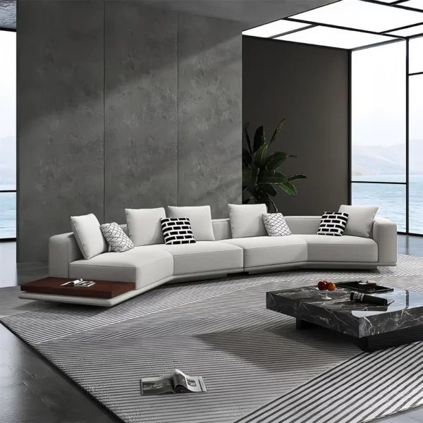 Luxury Linen Cotton Fabric Cloud Shaped Sofa set for Livingroom