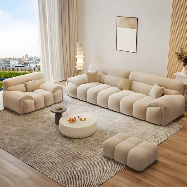 Luxury Fabric Cloud Shaped Sofa set
