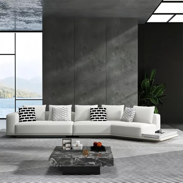Luxury Linen Cotton Fabric Cloud Shaped Sofa set for Livingroom