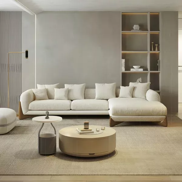 Furniture Fleece Fabric Overstuffed Multifunction Sofa set