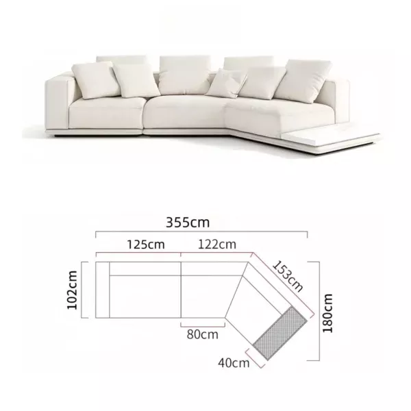 Luxury Linen Cotton Fabric Cloud Shaped Sofa set for Livingroom