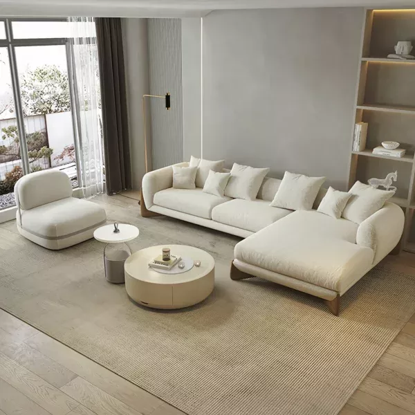 Furniture Fleece Fabric Overstuffed Multifunction Sofa set