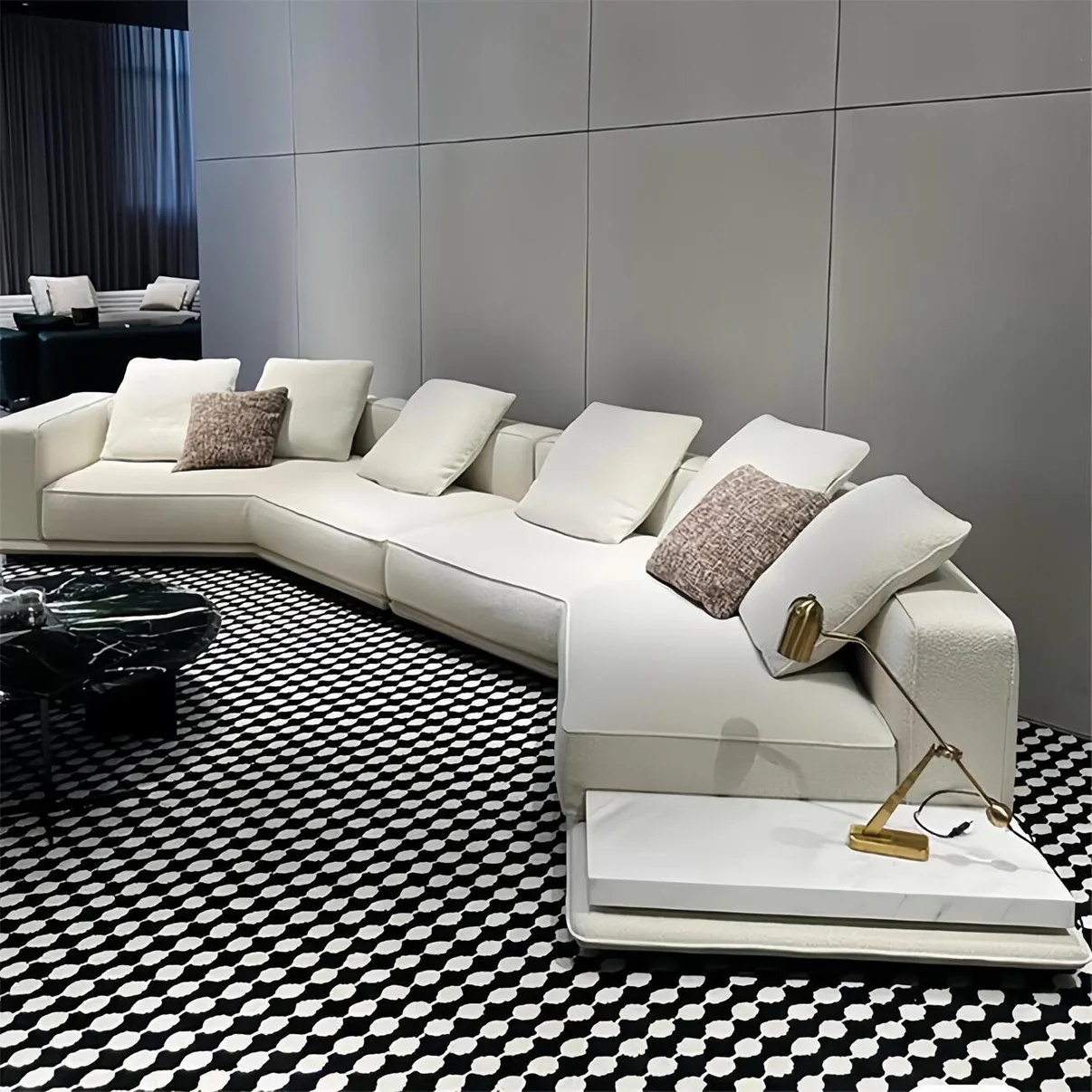 Luxury Linen Cotton Fabric Cloud Shaped Sofa set for Livingroom