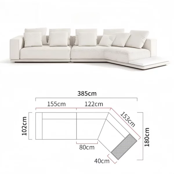 Luxury Linen Cotton Fabric Cloud Shaped Sofa set for Livingroom