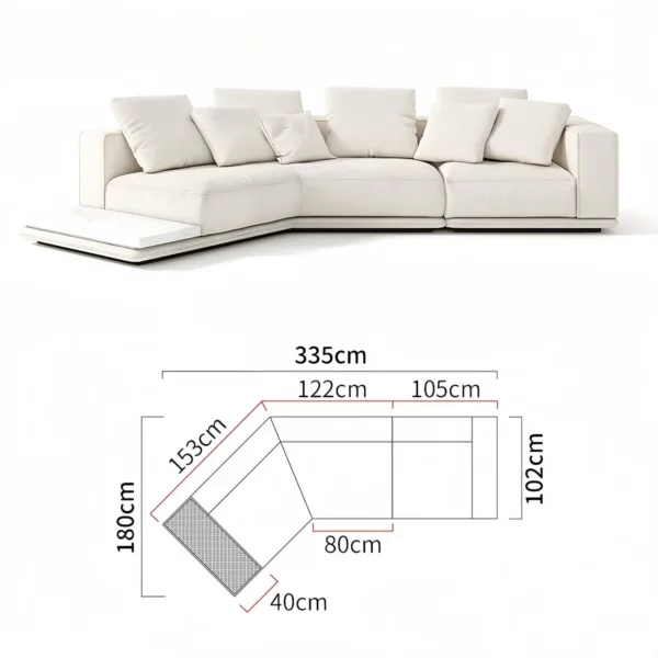 Luxury Linen Cotton Fabric Cloud Shaped Sofa set for Livingroom