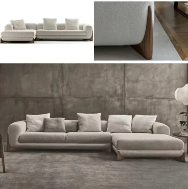 Furniture Fleece Fabric Overstuffed Multifunction Sofa set