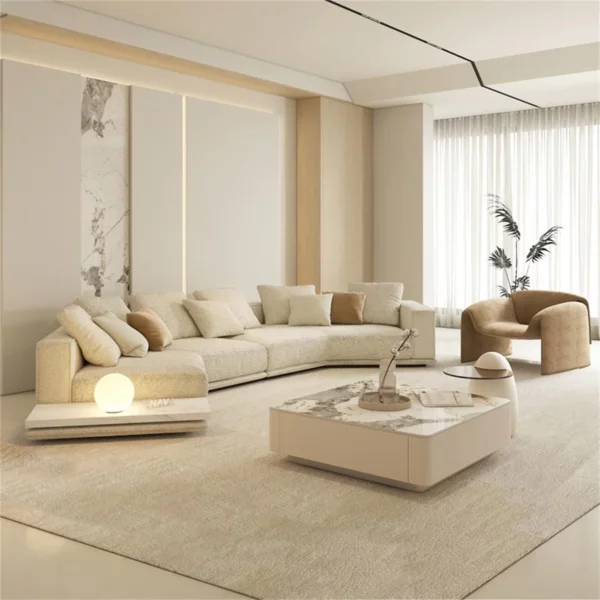 Luxury Linen Cotton Fabric Cloud Shaped Sofa set for Livingroom