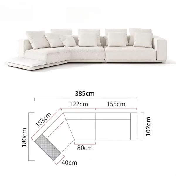 Luxury Linen Cotton Fabric Cloud Shaped Sofa set for Livingroom