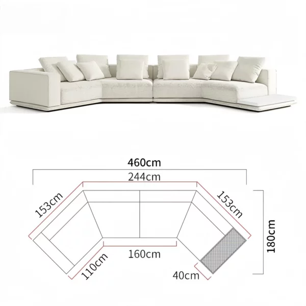 Luxury Linen Cotton Fabric Cloud Shaped Sofa set for Livingroom