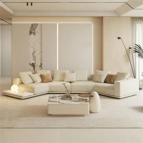 Luxury Linen Cotton Fabric Cloud Shaped Sofa set for Livingroom