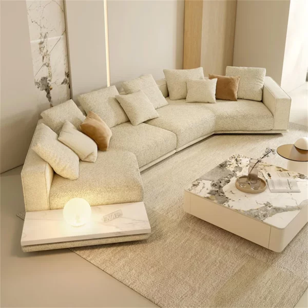 Luxury Linen Cotton Fabric Cloud Shaped Sofa set for Livingroom