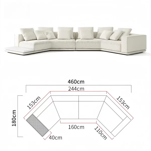 Luxury Linen Cotton Fabric Cloud Shaped Sofa set for Livingroom