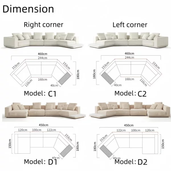 Luxury Linen Cotton Fabric Cloud Shaped Sofa set for Livingroom